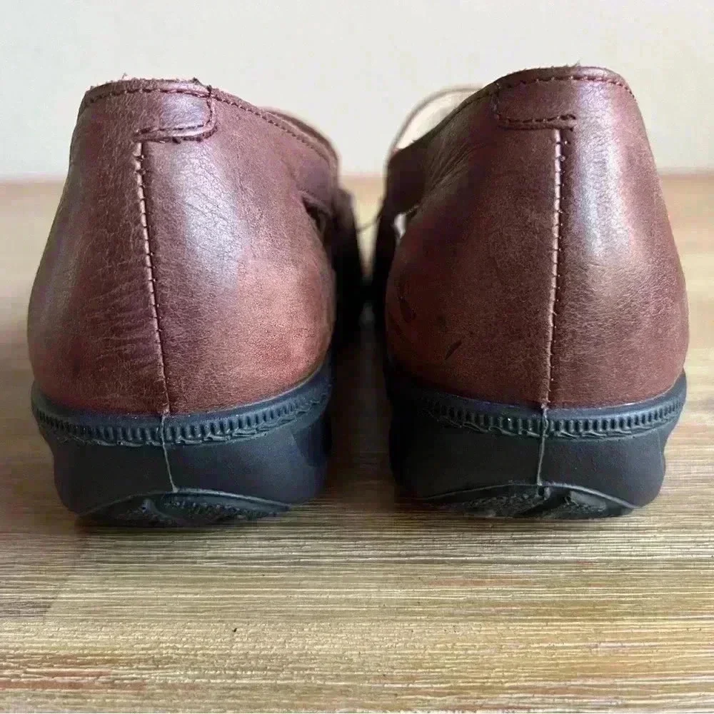 Hotter Mary Jane Shoes Brown Womens 8.5 Leather Comfort Classic Sophisticated